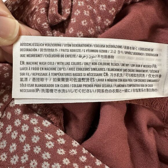 Abercrombie & Fitch Romper Floral Boho Split Back Maroon Sz S Festival Bloomcore - Picture 9 of 16